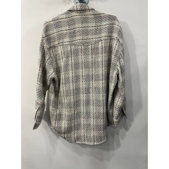 Iro Paris Cotton Blend Tweed Vicenta Long Sleeve Oversized Jacket Beige Size 34 - Picture 4 of 7